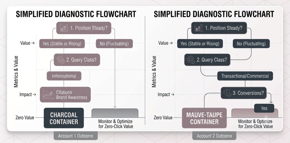 Same chart, two diagnoses: AI absorption versus ranking loss