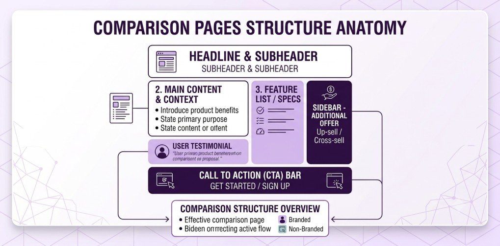 comparison pages structure anatom