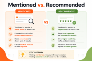mentioned vs recommended
